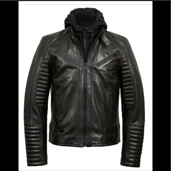 HidePark -Hooded Leather Jacket - Picture 1 of 6